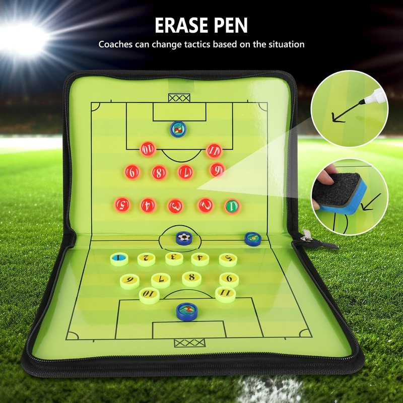 LUFEIS Football Tactical Board, Trainer Folder, Portable Trainer Folder with