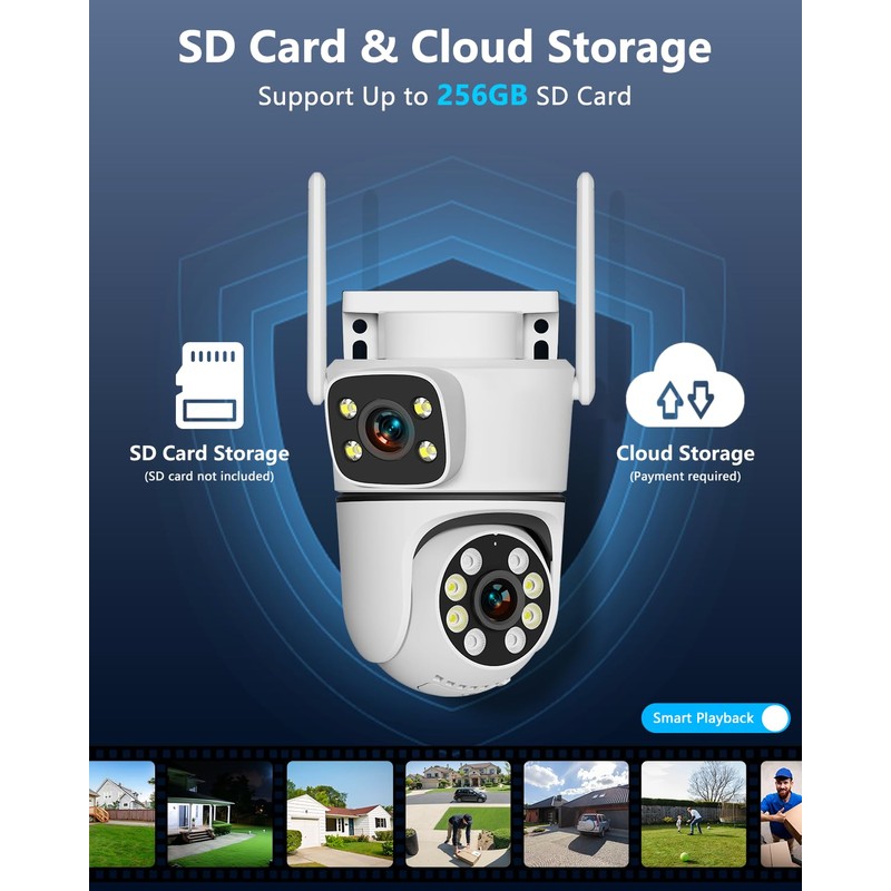 5MP Dual Lens WiFi Security Camera Outdoor Wireless Camera PT