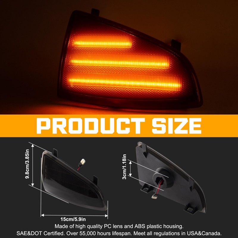 Gempro LED Corner Side Marker Lights for 1994-1997 Chevy Blazer