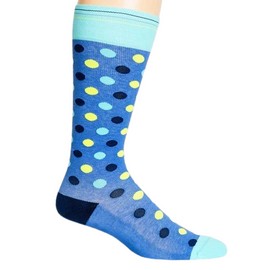 Dr. Johnny's Cotton Compression Socks 15-20 mmHg, Dot Navy + Teal / Medium