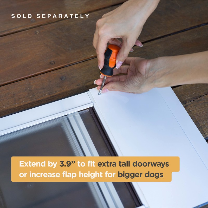 Hakuna Pets Patio Pet Door 3.9” Height Extension, Fits Screen