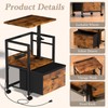 Swivel Lift Top Nightstand with Charging Station, 2-Tier 360° Adjustable