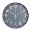 bakbrand Wall Clock 12 Inch Grey Modern Simple Quartz Decorative