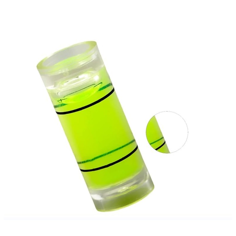 Hegebeck 10Pcs Small Cylindrical Bubble Spirit Level Vials, 8×20 mm/0.3×0.8