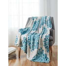 Serafina Home Fleece Throw Blanket: Velvety Soft, Durable Plush Accent for Bed or Couch (Tranquility Blue, 50 x 70 inches)