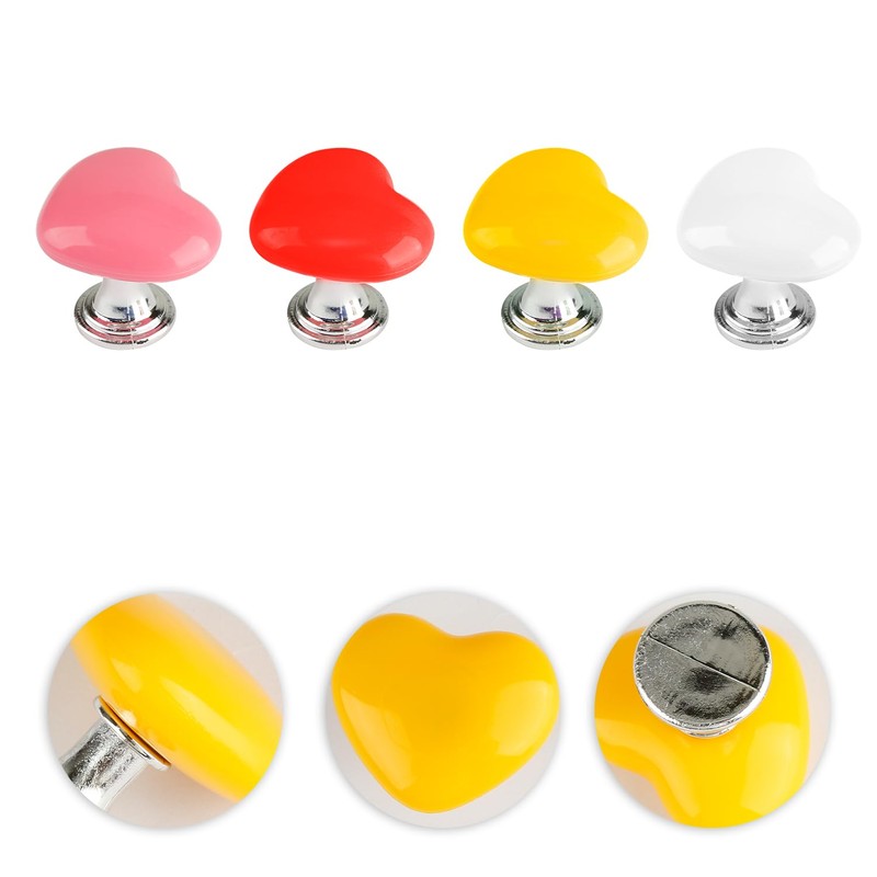 Luckious 4 PCS Heart Shaped Toilet Flush Button Versatile Press
