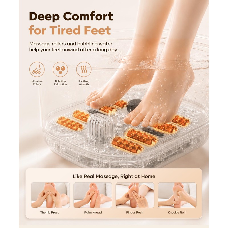 Collapsible Foot Soaking Tub with Heat, Pedicure Foot Spa Bath