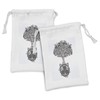 Ambesonne Celtic Fabric Pouch Set of 2, Hand-Drawn Tree of
