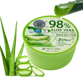 에이치플러스몰 3W 알로에 베라 수딩젤 순도98 보습 젤크림 3W Aloe Vera Soothing Gel 98% Purity Moisturizing Gel Cream
