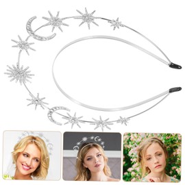 Gogogmee Star Headpiece Star Hair Accessories Birthday Accessories for Women Moon Crown Pageant Crown Metal