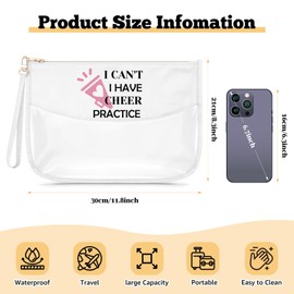 Cheerleader Gifts for Women Clear Makeup Bag Cheer Gifts for Cheerleaders Cheer Coach Present Cheerleading Gift for Sister Daughter Friend Coworker Birthday Graduation Present Travel Cosmetic Bag