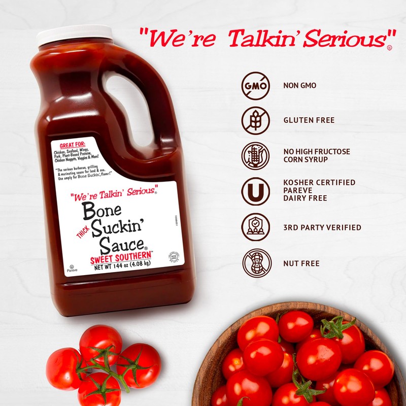 Bone Suckin' Sweet Southern Thick BBQ Sauce, 144 oz Bulk