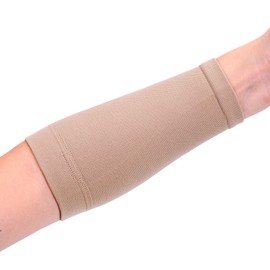 HiTreasure 1 PCS Full Forearm Tattoo Cover Up Band Compression Sleeves Men Women (L, Beige)