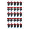 25Pcs Button Switch Mushroom Head Self Locking Push Switches with
