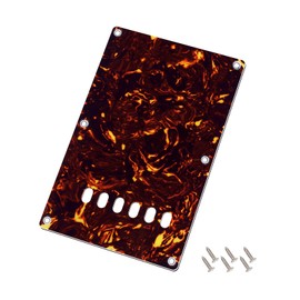 Banworks 4 Ply Strat Back Plate 6 Hole Tremolo Cover for Electric Guitar with Tremolo for China Made Squier Strat ST JT/HGB-02 Dark Brown Tortoiseshell