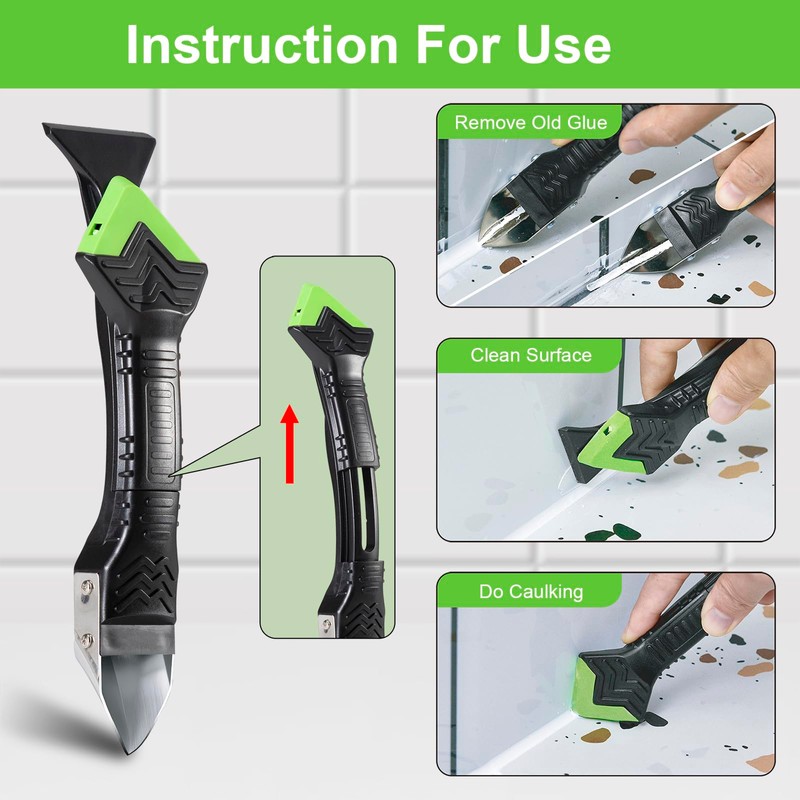 Caulking Tool 3 in 1 Caulking Grout Removal Sealant Finishing