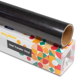 MerryMade Black Heat Transfer Vinyl HTV Roll Matte PU 12" x 5 ft. | Easy to Cut, Weed & Transfer, Black Iron On Vinyl for Cricut, Silhouette Cameo & Other Craft Cutter Cutting Machine(Black)