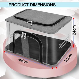 Storite 8 Pack 33L PVC Clear Nylon Storage Box Moisture Proof Storage Box for Clothes Closet Organizer Bag for Clothes Saree Bags with Carrying Handle and Window