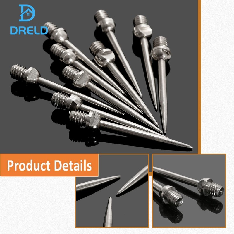 DRELD 10 pieces dart tips, steel tips with 2BA thread