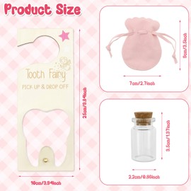 Tooth Fairy Door Hanger, Tooth Fairy Door Hanger Made of Wood with Storage Bag and Transparent Bottle, Lost Tooth Children's Gifts, Souvenir Accessories, Unique Tooth Fairy Bag, Gift for Children