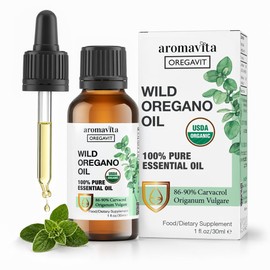 Oregavit Wild Oregano Oil - Aceite de Orégano Silvestre Orgánico 30 ml, Aceite Esencial Puro con 86-90 Carvacrol, Suplemento Alimenticio en Gotas     