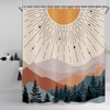 SAOLUIS Mid Century Shower Curtain, Abstract Moutain Shower Curtain Sets