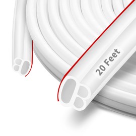 Fingwerk 20 Feet Rubber Door Weather Stripping Door Seal Large Gap and Easy Installation, Self-Adhesive Universal Car Door Weather Stripping Door Seal Strip for Door Frame(White)