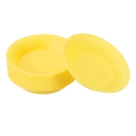 PATIKIL 3 Inch Plant Saucer Tray, 10 Pack Plastic Water Tray Round Flower Planter Pot Drainage Trays for Succulents Small Potted Plants, Yellow