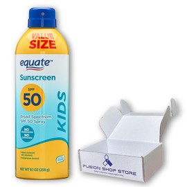 Equate Sunscreen kids SPF 50- Broad Spectrum Spray value size, 9.1 oz (Pack of 1), Boxed By Fusion Shop Store