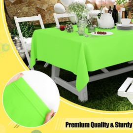 Smiry Disposable Table Cloth - 6 Pack, 54 x 108 Inch Table Cloths for Parties, Decorative Tablecloths for Rectangle Tables, Waterproof Plastic Table Cover, Leakproof & Sturdy, Lime Green