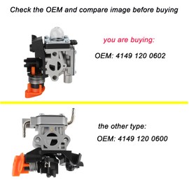 SIMPERAC 4149 120 0602 FS94R Carburetor for Stihl FS 94R FS94RC FS94 FS 94 R FS94C FS 94RZ HL91K HL91KC HL94 HL94C HL94K HL94KC HL92C HL92KC Weed Eater Hedge Trimmer Brushcutter Tune Up Kit