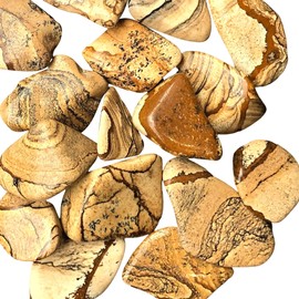 BellaMira Picture Jasper Tumblestone Healing Crystal, Single Polished Stone, Healing Crystal for Stability, Balance, Harmony, Creative Visualisation, Release, Comfort, Nurturing, Relaxation