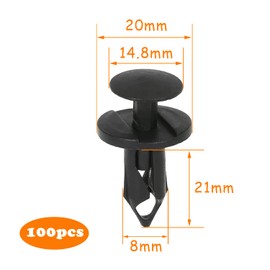 XPOOP Pack of 100 Car Expansion Rivets, Car Plastic Rivets, Door Trim Clips, Rivets, Plastic Push Clips Fixings, Bumper Clips, Mounting Clips, Plastic Door Panel