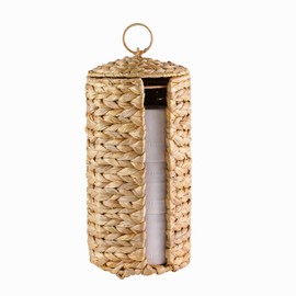 MINHKUST Wicker Toilet Paper Storage Stand with Lid - Rattan Toilet Paper Holder with Storage - Boho Woven Toilet Paper Basket for 3 Mega Rolls - Decorative Toilet Tissue Holder for Bathroom