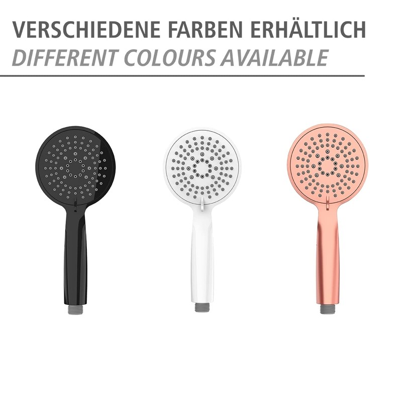 WENKO Young White Shower Head, Durable Universal Hand Shower, Trendy