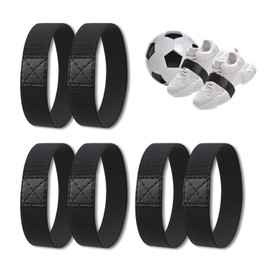 Issimober Pack of 6 Shoelaces Fixing Tape for Football Boots, Football Laces Fixing Tape Against Loosening Loops, Tear-Resistant Fixation, 2 cm x 18 cm, black