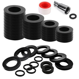 72 Pieces Rubber Washer Tap Sealing Rings Set, Includes 24 Pieces 1/2 Inch Tap Connector Washers and Hose O Rings and 3/4 Inch Shower Hose Wa-shers for Faucet Repair Bathroom Kitchen Appliances