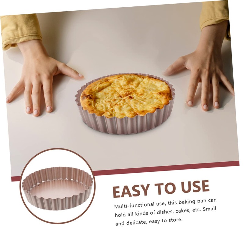 ULTECHNOVO 2sets 2pcs Non Stick Quiche Pan Tart Pan with