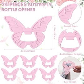 SiliFine 24 Sets Quinceanera Party Favors for Guests Quinceanera Butterfly Bottle Opener with Thank You Cards and Organza Bags for 15 or 16 Years Old Quinceanera Birthday Party