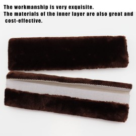 MIRKOO Plush Car Seat Belt Cover Pad, 2-Pack Soft Car Safety Seat Belt Strap Shoulder Pad for Adults and Children, Suitable for Car Seat Belt, Backpack, Shoulder Bag, Laptop Computer Bag(Coffee)