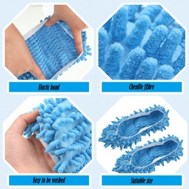 CHENGU Mop Slippers Shoes Cover for Floor Microfiber Cleaning House Mop Socks Soft Washable Reusable Foot Socks Floor Dust Dirt Hair Cleaner for Bathroom Office Kitchen House(5 Colors, 20 Pcs)