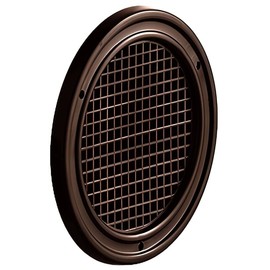 Gedotec Ventilation Grille Round for Ventilation | Pack of 10 Exhaust Air Grille Brown 50 mm | Indoor and Outdoor | BREATHE | Air Rosette Perforated Flat Made of Plastic | for Inlet and Nailing |