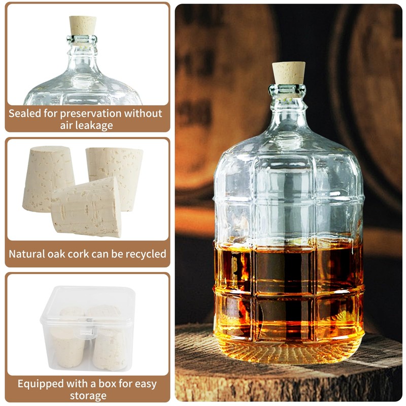 4 Pcs Fermentation Stopper Glass Carboy Corks for 3, 5,