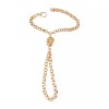 Unbranded Women Gold Metal Hand Chain Charm Lion Wrist Bracelet