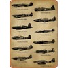 WWII Fighter Planes Metal Tin Sign Wall Decor Man Cave