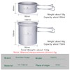 iBasingo Titanium Pot Pan Set Lightweight Camping Cookware Outdoor Kitchen