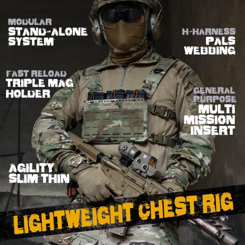 WYNEX Tactical Tool Chest Rig, Molle Chest Pack Chest Rig