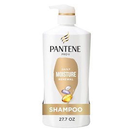 pantene champu, renovacion diaria de la humedad, nutrientes Pro-V para cabello seco, tenido y liso, hidratacion y suavidad de 72 horas, sin parabenos,