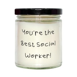 Beautiful Social Worker Gifts, You're The Best Social Worker!, Social Worker Scent Candle from Boss, Gifts for Men Women, Labor Day, End of Summer, Back to School, Teacher Gift, Stocking Stuffer