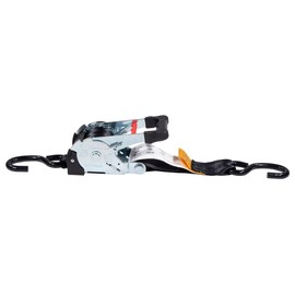 Mytee Products 4 Pack 2" x 10' Retractable Ratchet Straps with Double J-Hook - 3,300 lbs Breaking Strength - Yellow Auto Retract Ratchet Tie Down Strap for Motorcycles, ATVs, Bikes, Boat Trailer